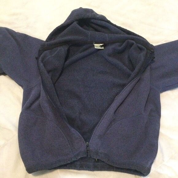 LL Bean Women's Large Polartec Fleece Full Zip Spring Jacket Hoodie Blue‎ - Picture 7 of 7